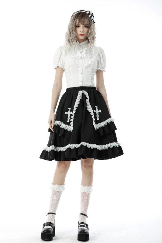 Black lolita ruffle Skirt