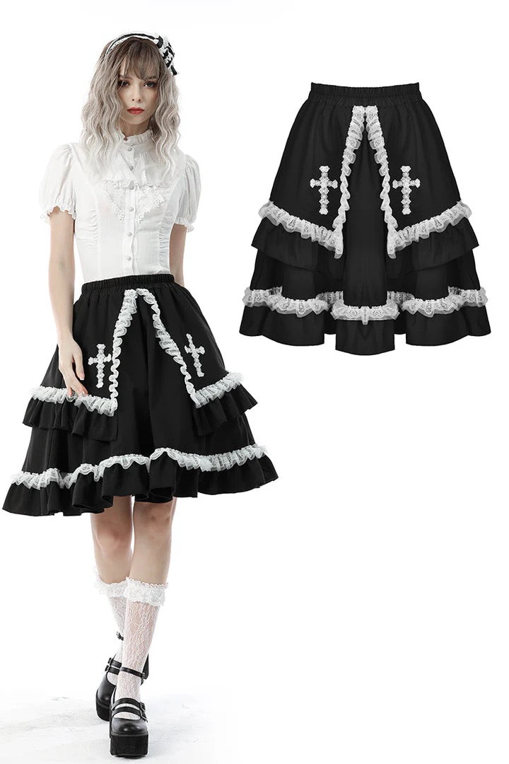 Black lolita ruffle Skirt