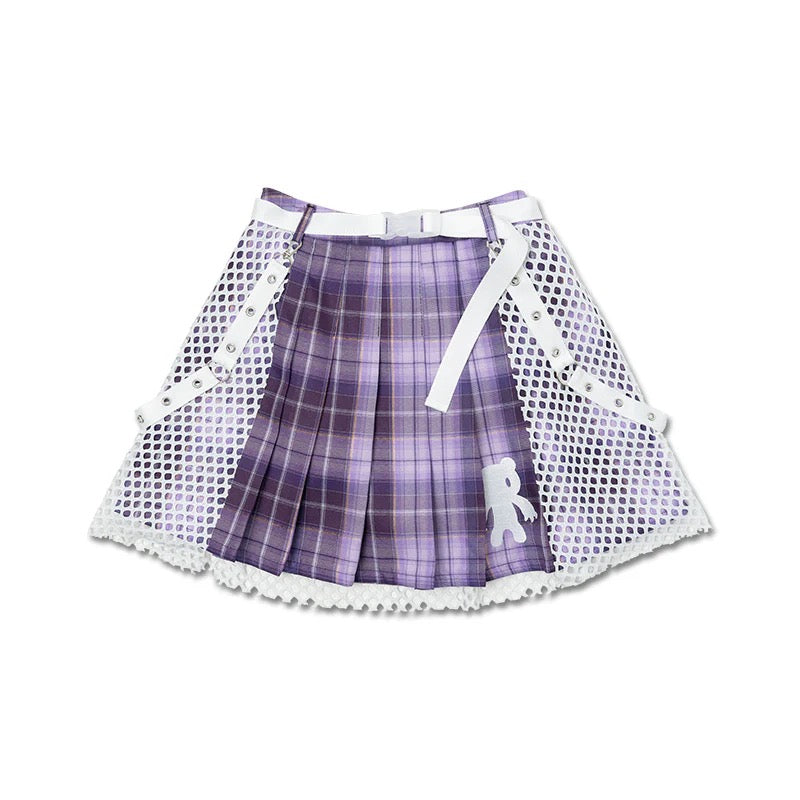 ACDC Rag Gloomy Purple Tartan Skirt