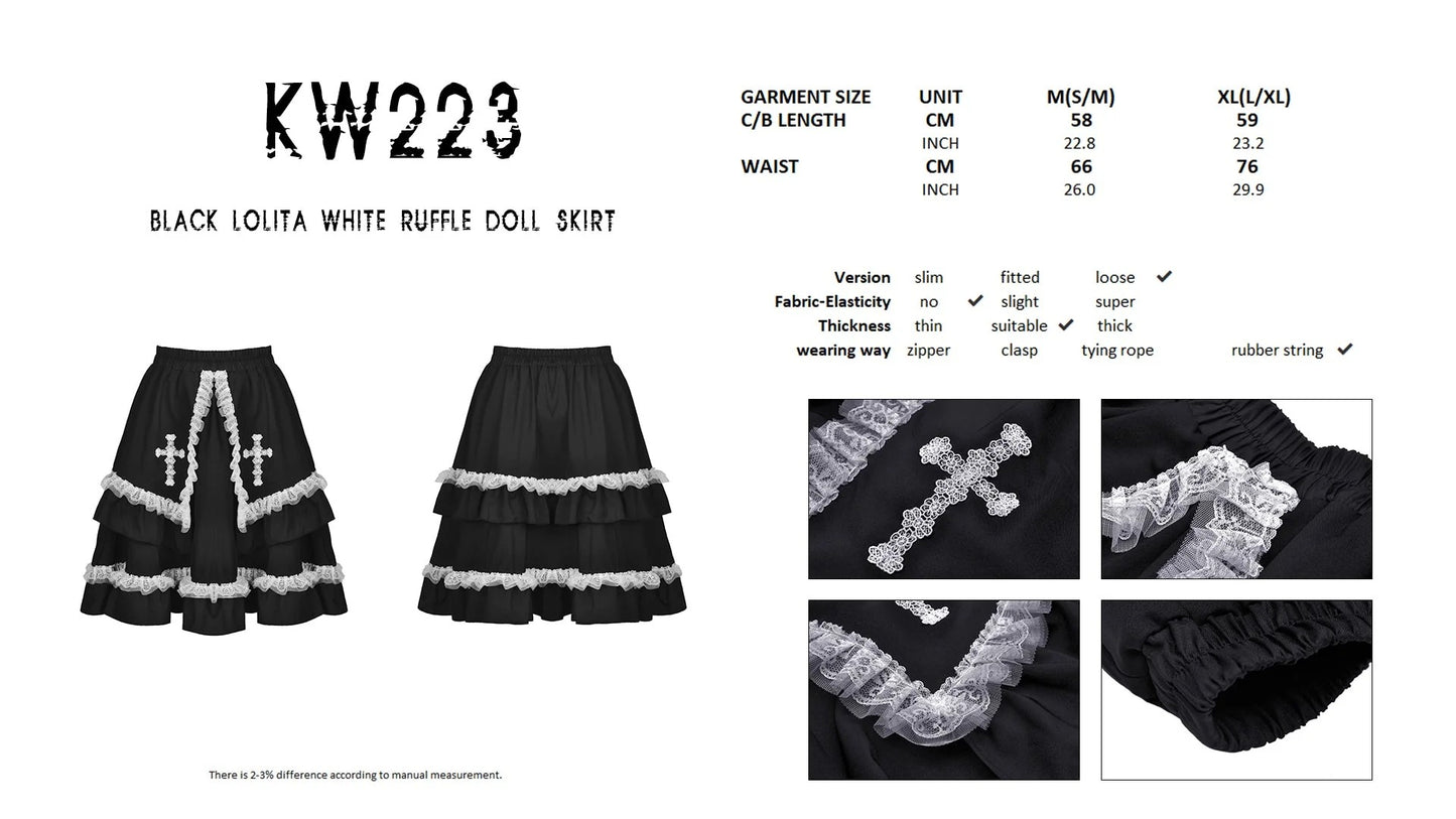 Black lolita ruffle Skirt