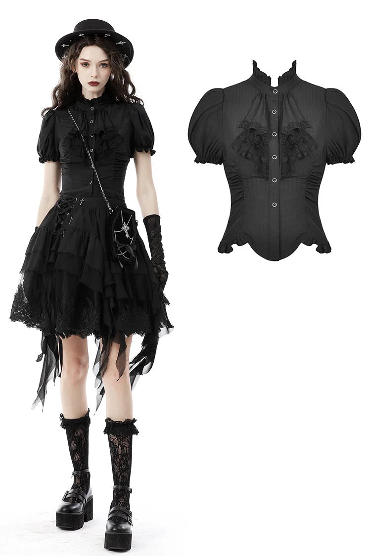 Gothic Ruffle Neckline blouse