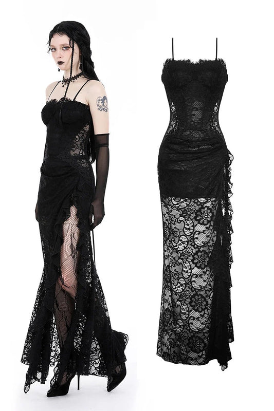 Gothic lace maxi dress