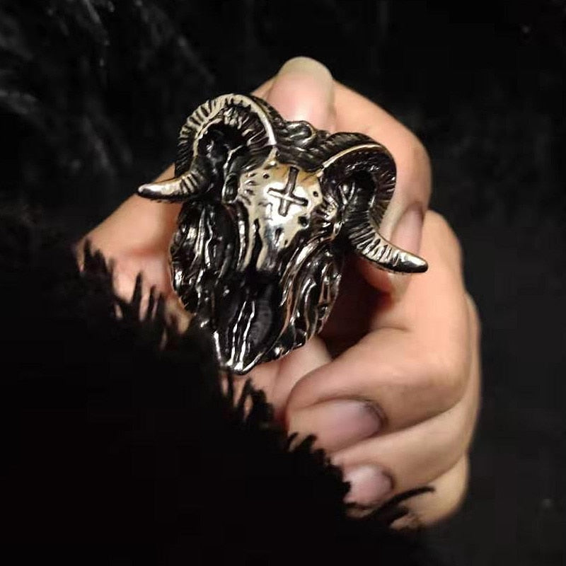 Jocelyn Goat Skull Ring