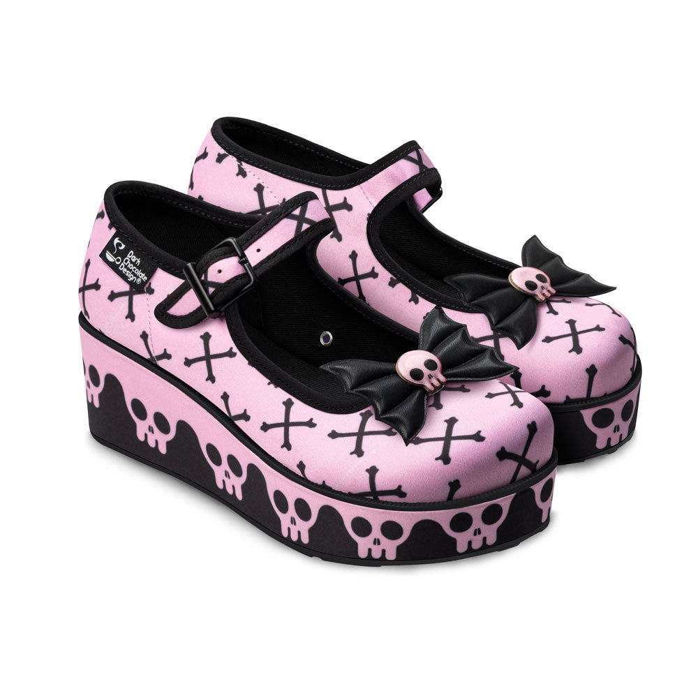 Chocolaticas® Pink Bones Women's Mary Jane Platform