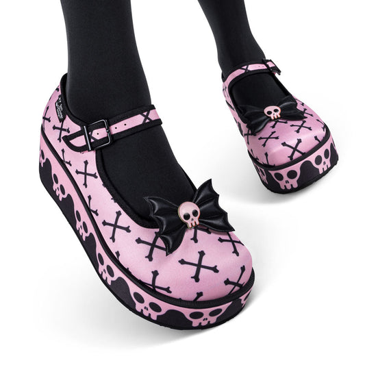 Chocolaticas® Pink Bones Women's Mary Jane Platform