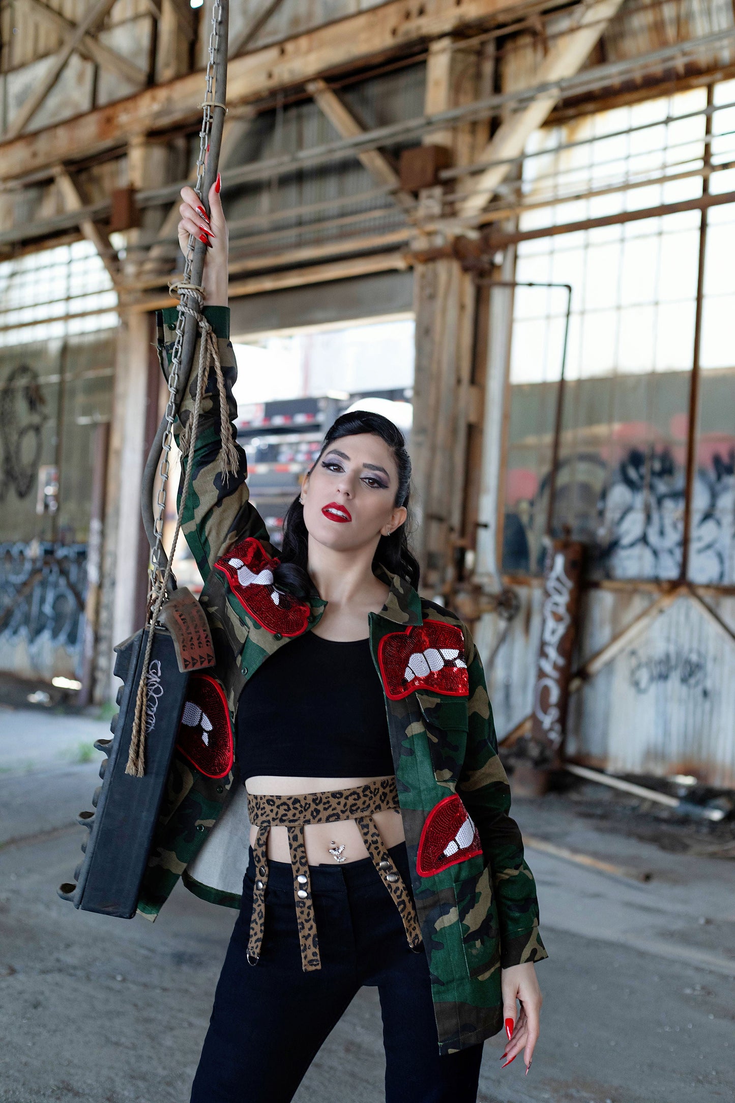 Bubble Crop Electric Tank – Black Cotton Spandex Cropped Tank (by Fox Slime)