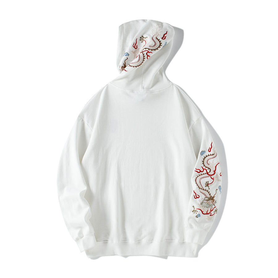 Flying Fire Dragon Embroidery Hoodie