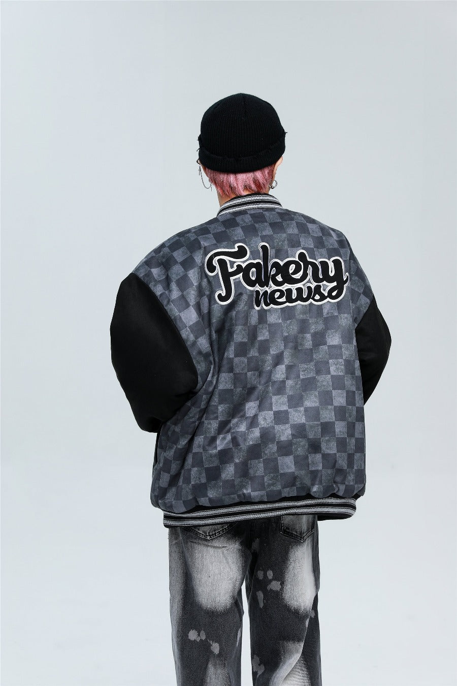 Checkered Winter Bomber Jacket