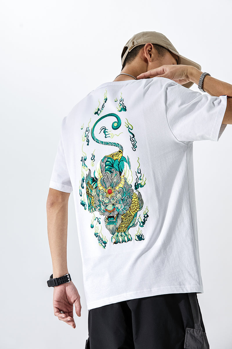 Emerald Tiger Embroidery Tee