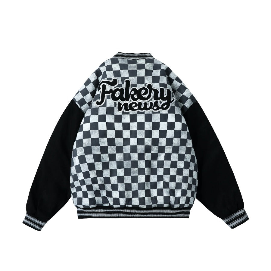 Checkered Winter Bomber Jacket