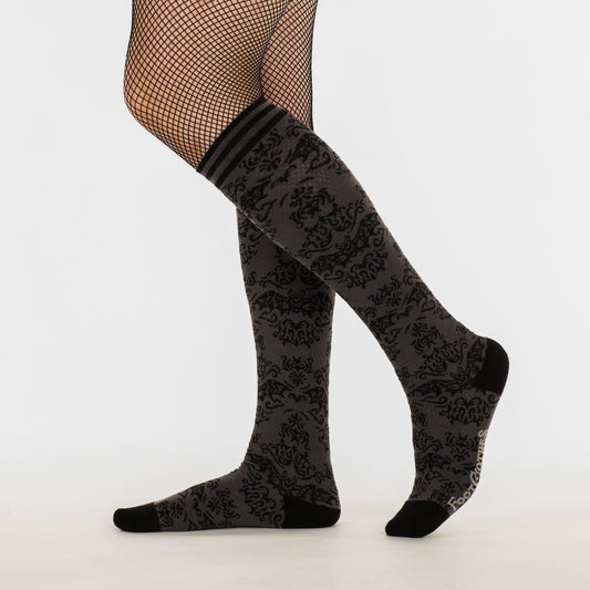 Bat Damask Knee High Socks