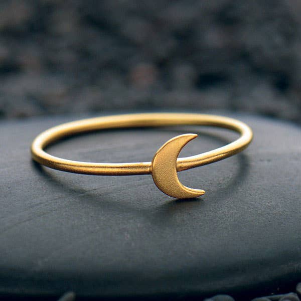 Tiny Moon Ring: Sterling Silver