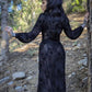 Black Penny Maxi dress with Flocked Spiderwebs