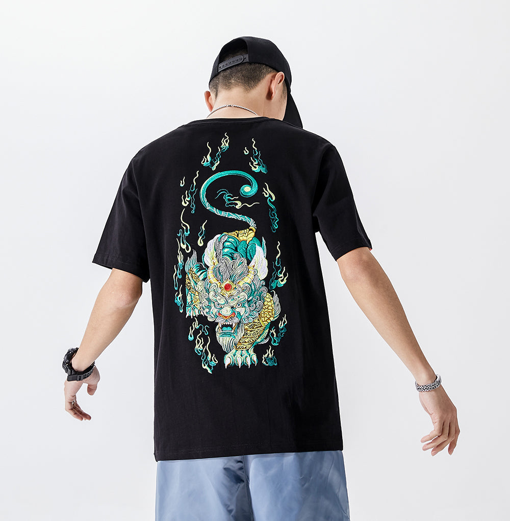 Emerald Tiger Embroidery Tee