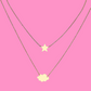 Star, Cloud Necklace - Gold