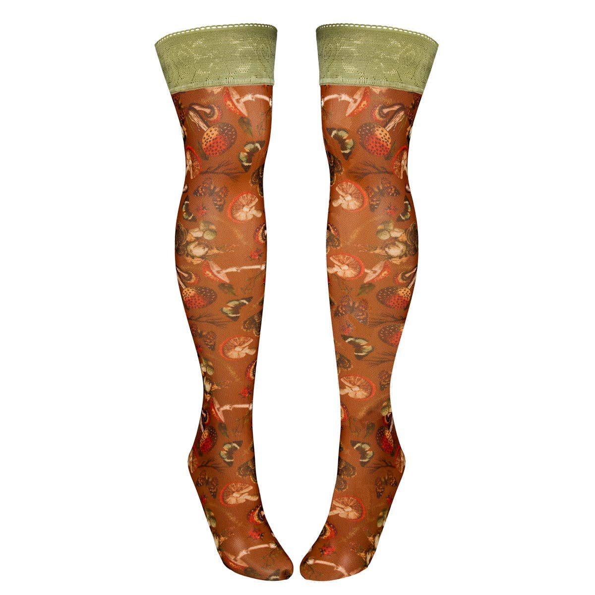 Mushroom Fairy Printed Stay Up Stockings