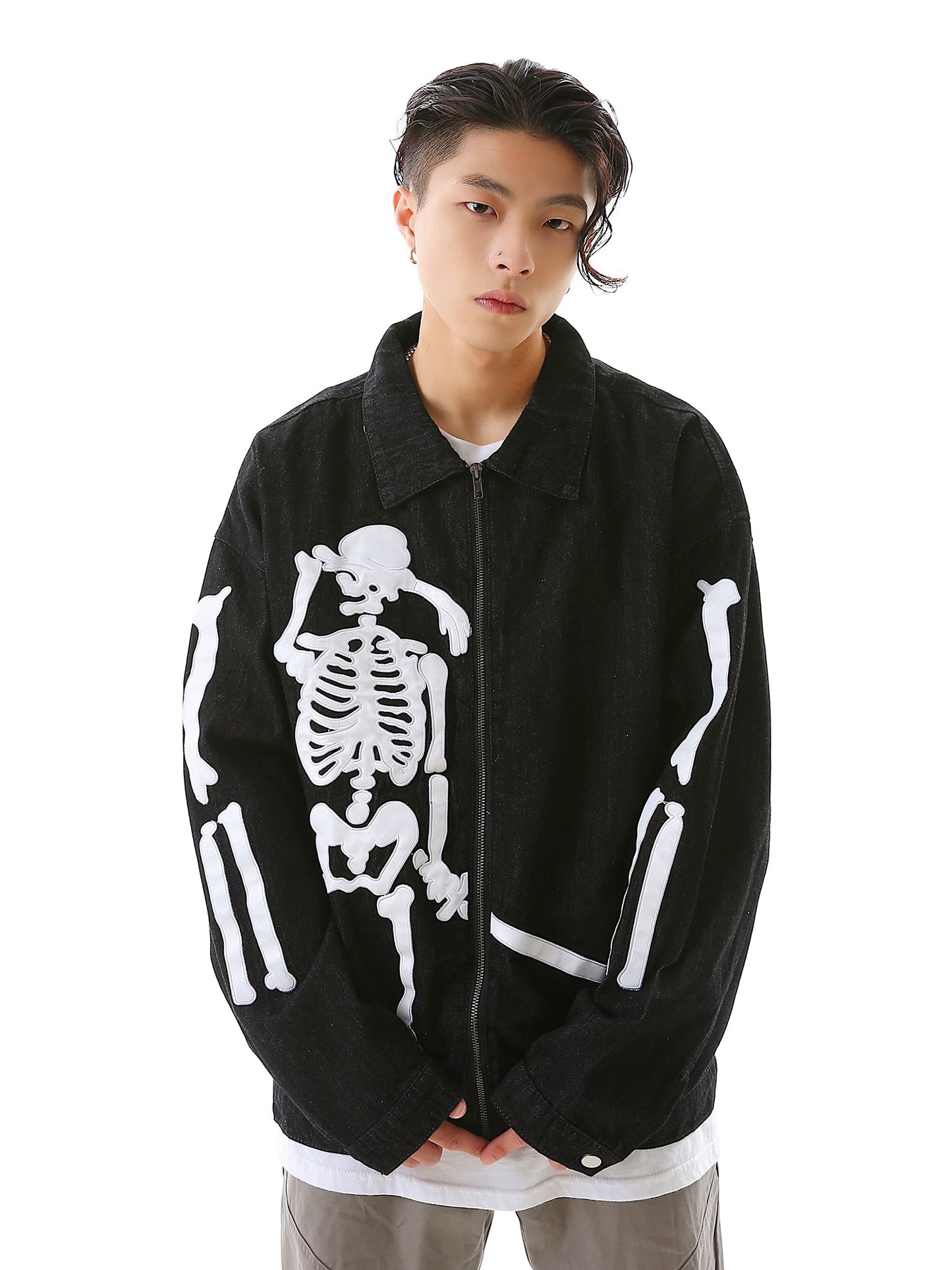 Crying Skeleton Denim Jacket