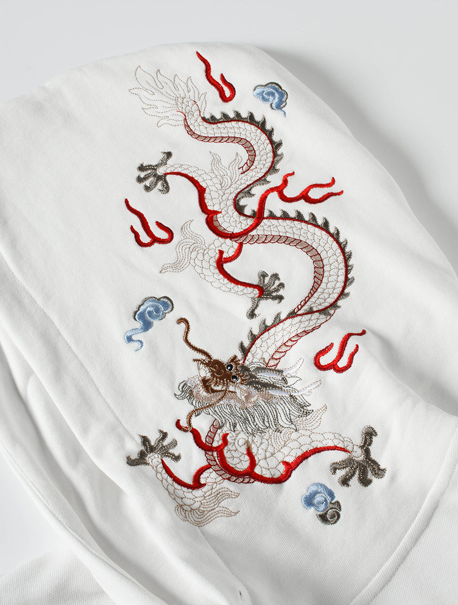 Flying Fire Dragon Embroidery Hoodie