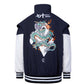 Blue Resting Dragon Embroidery Varsity Jacket