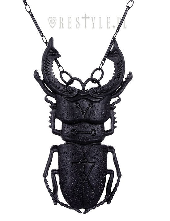 Black Beetle Necklace