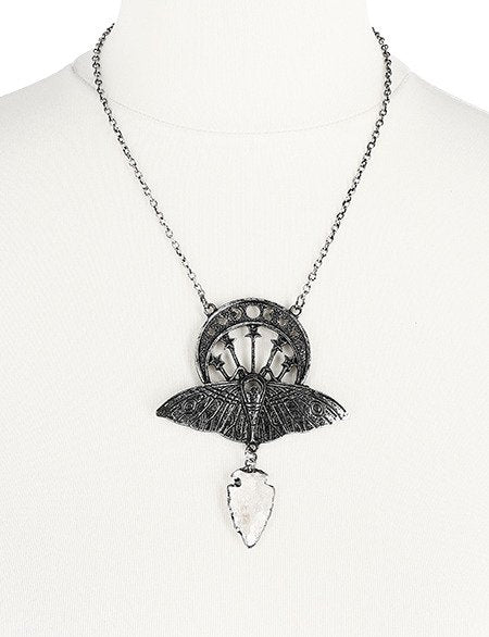 Crystal Moon Moth Necklace