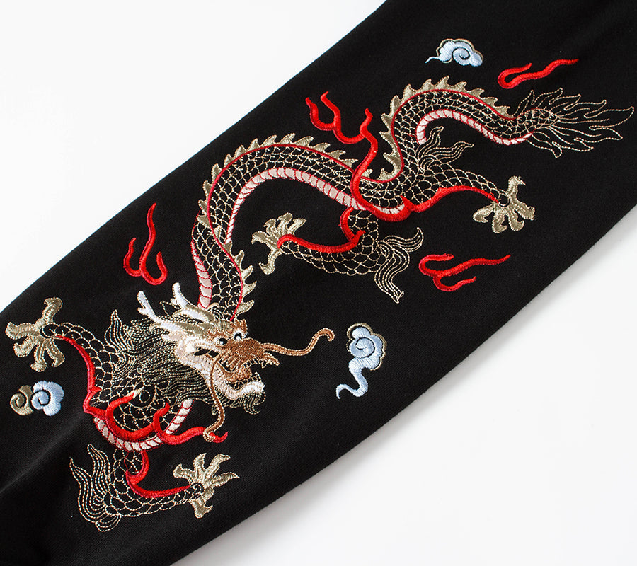 Flying Fire Dragon Embroidery Hoodie