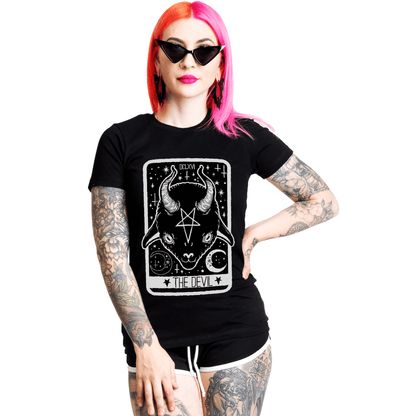 Devil Baby Goat Tarot Card Graphic Tee