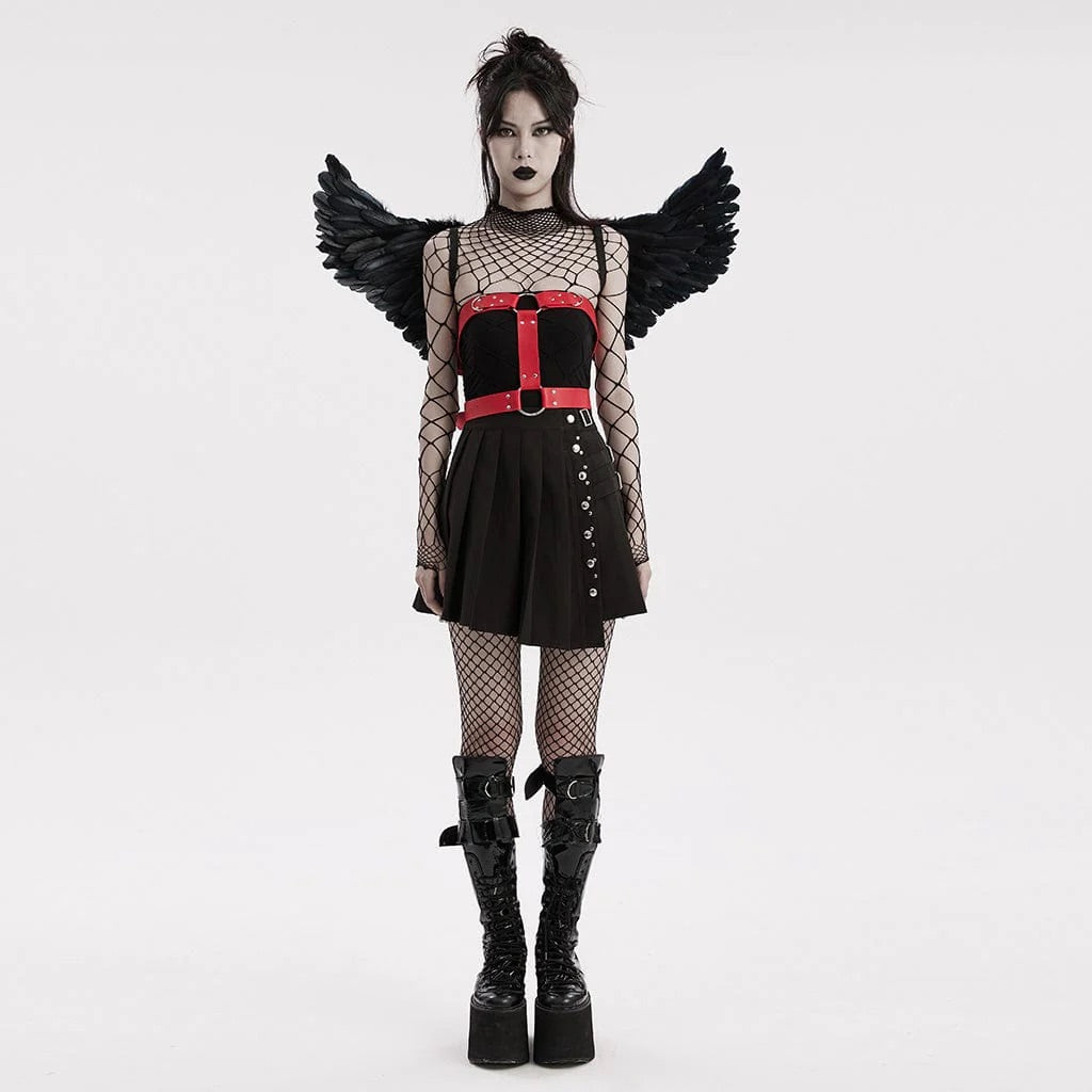 Black and Red Feather Wing Harness