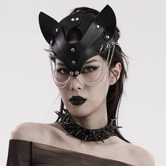 Faux Leather Cat Mask