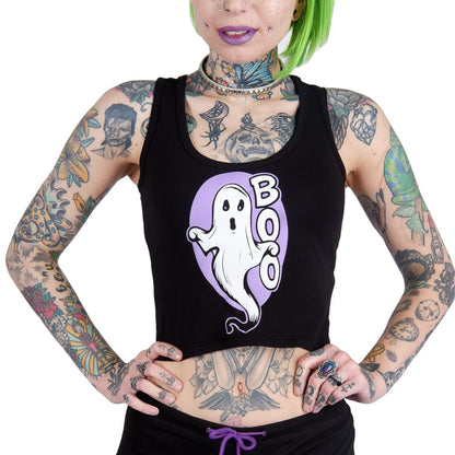 Boo! Spooky Ghost Cropped Tank Top