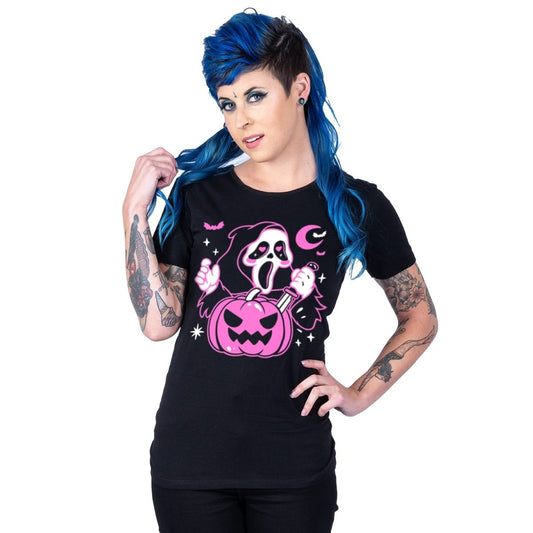 Cute Ghostface Pumpkin Graphic Tee