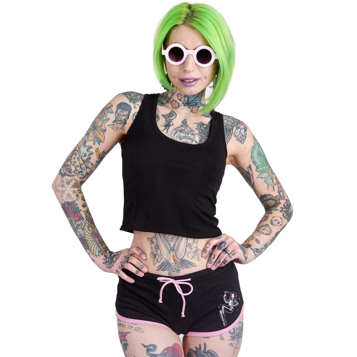 Glam Reaper Pink Trim Short Shorts