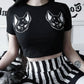 Mystical Cat Familiar Crop Baby Tee