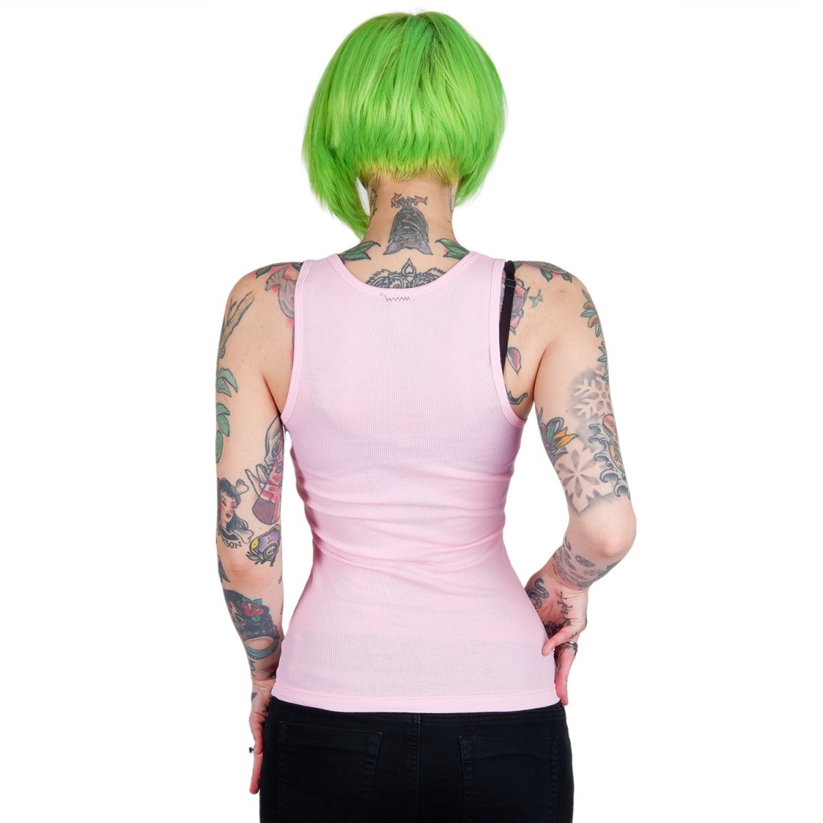 Skeleton Corset Pink Racerback Tank Top