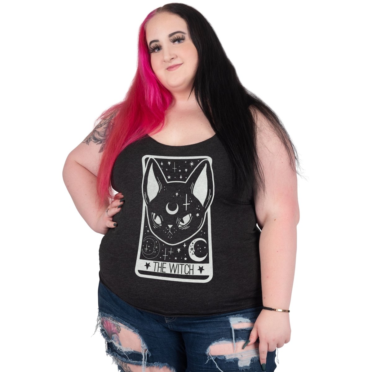 Witch Black Cat Tarot Racerback Tank