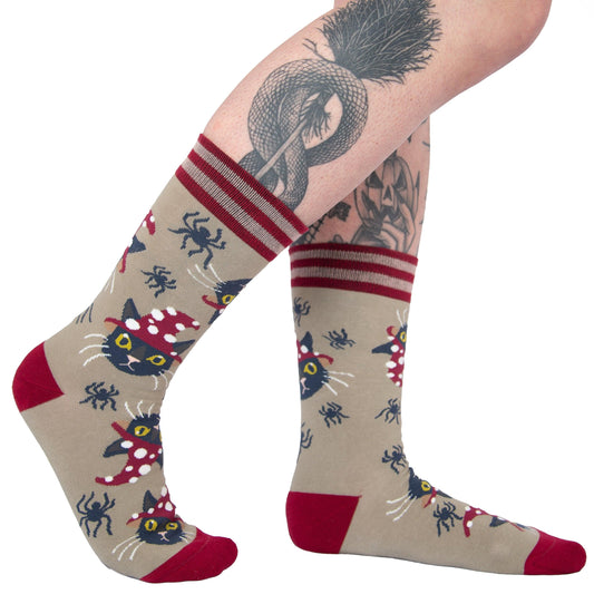 Witchy Whiskers Crew Socks