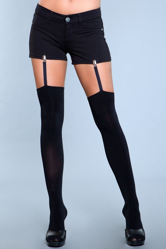 Hang in There Clip Garter Thigh Highs