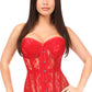 Lavish Red Over Bust Red Lace Corset