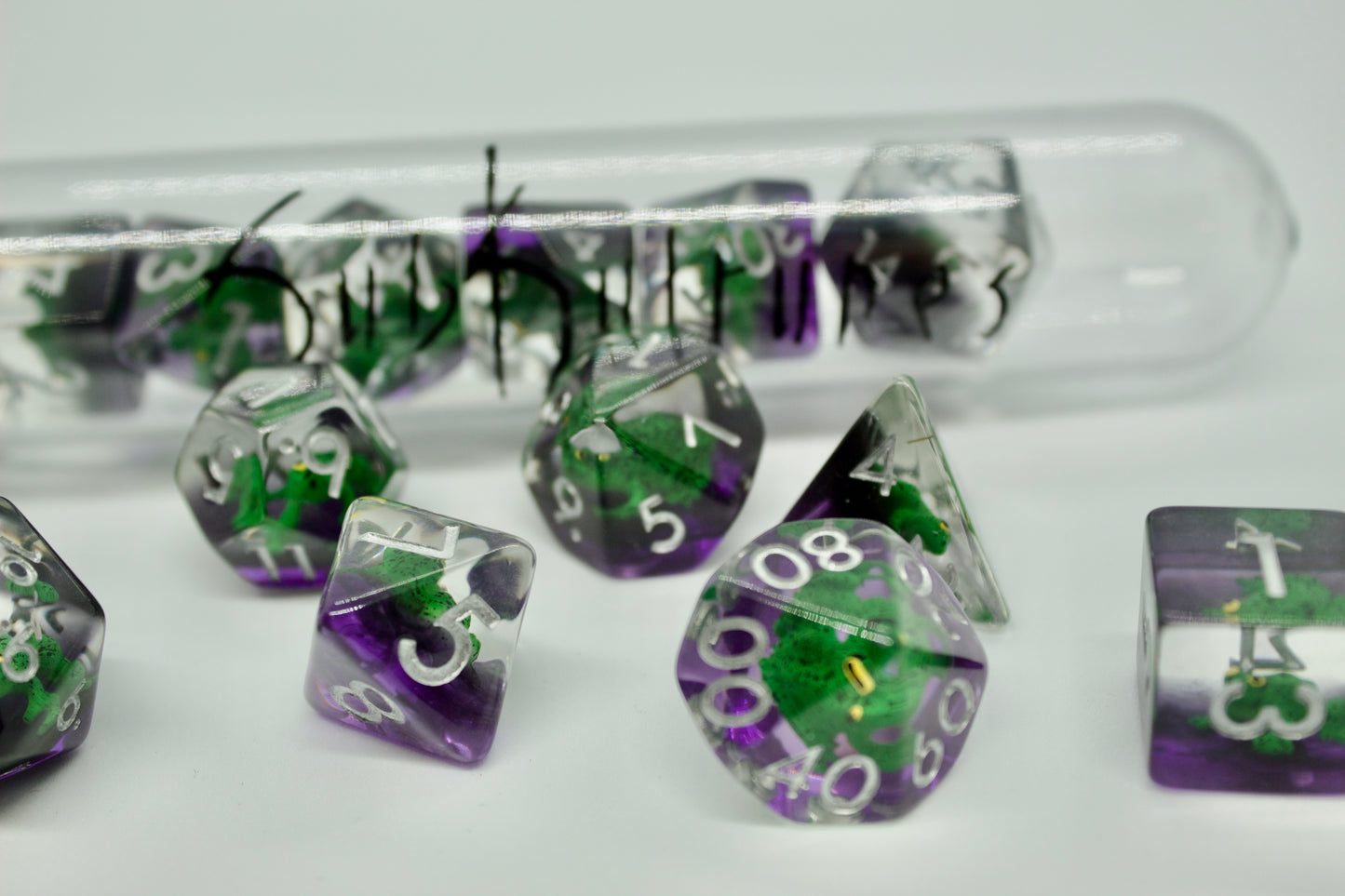 Green Frog Inclusion Dice Set