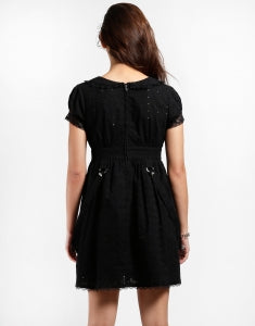Tripp Black Embroidered Strap Dress