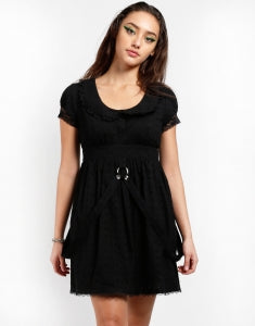 Tripp Black Embroidered Strap Dress