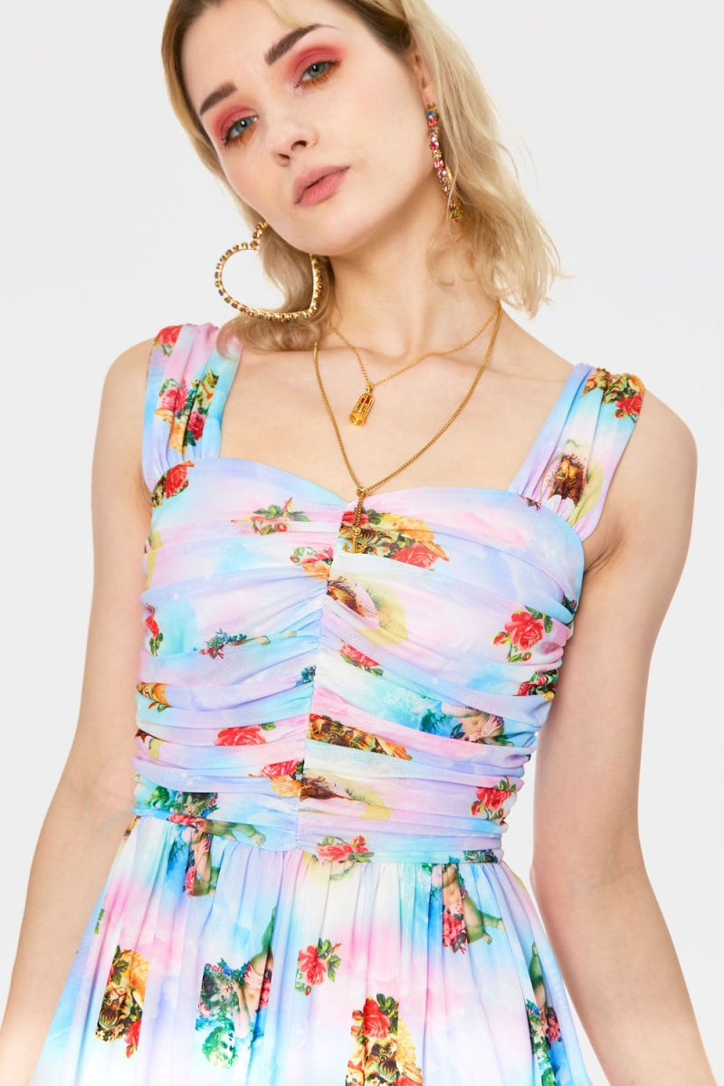 Cherub print outlet dress