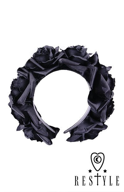 Restyle Black Roses Gothic Headband