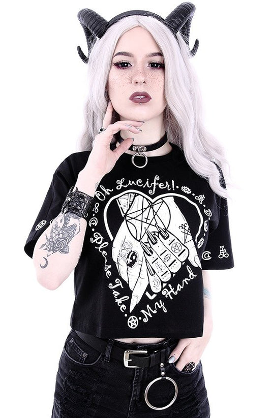 Oh Lucifer Crop Tee (Plus Available)