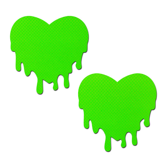 Lime Green Melty Heart Pasties