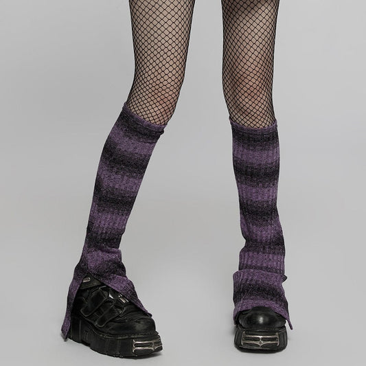 Black and Purple Grunge Leg Warmers