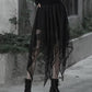 Gothic Lace Asymmetrical Hem Skirt