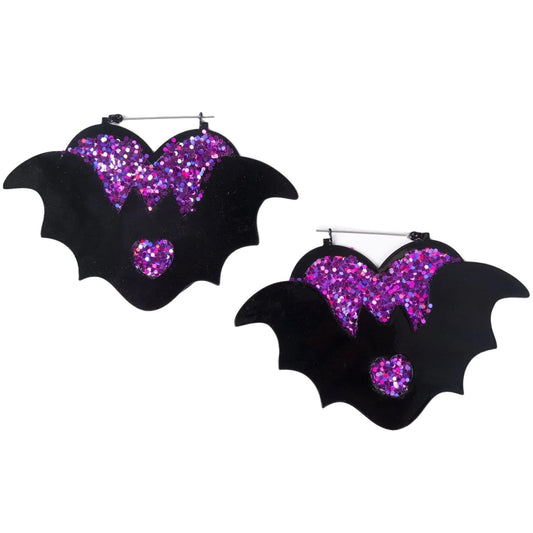 Glitter Purple Heart and Bat